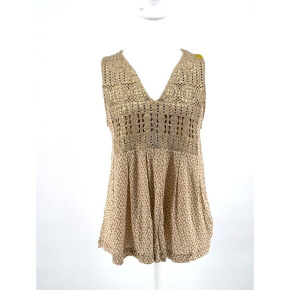 Anthropologie TINY Brand Crochet Top Sleeveless Boho Top Sz M - Picture 1 of 10